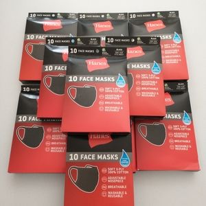 Hanes Face Masks 100 Pack Cotton Adjustable Nose